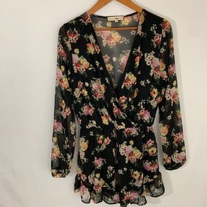 Altar'd State Black Floral Romper